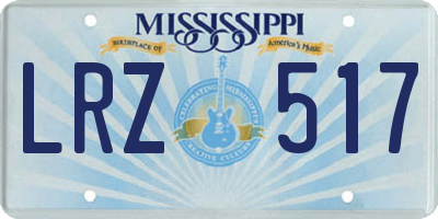 MS license plate LRZ517