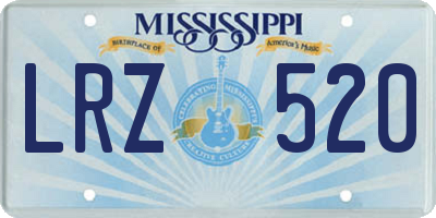 MS license plate LRZ520