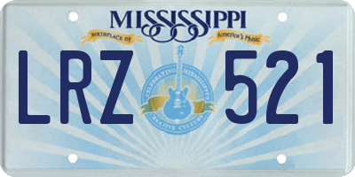 MS license plate LRZ521