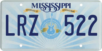 MS license plate LRZ522