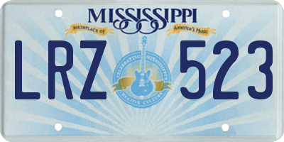 MS license plate LRZ523