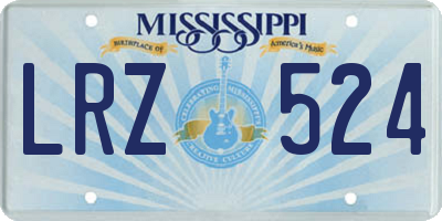 MS license plate LRZ524