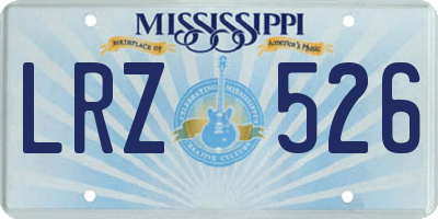 MS license plate LRZ526