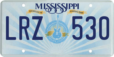 MS license plate LRZ530