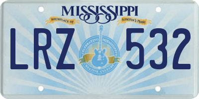 MS license plate LRZ532