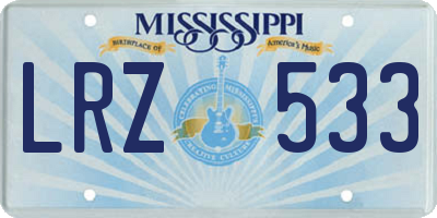 MS license plate LRZ533