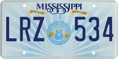 MS license plate LRZ534