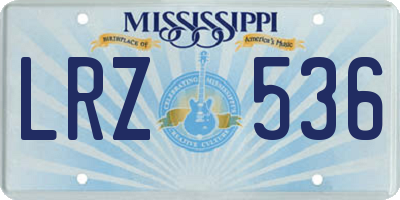 MS license plate LRZ536