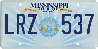 MS license plate LRZ537