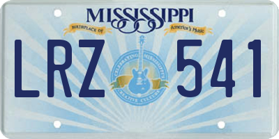 MS license plate LRZ541