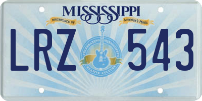MS license plate LRZ543