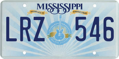 MS license plate LRZ546