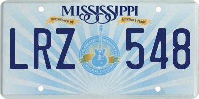 MS license plate LRZ548