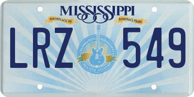 MS license plate LRZ549