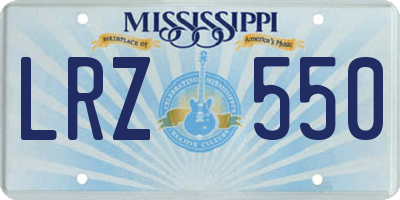 MS license plate LRZ550