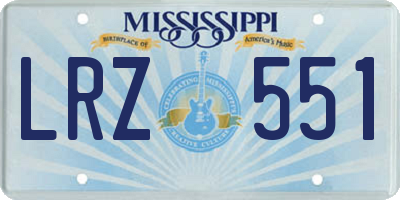 MS license plate LRZ551