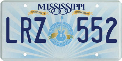 MS license plate LRZ552