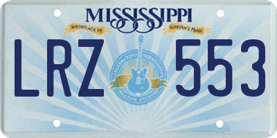 MS license plate LRZ553