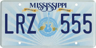 MS license plate LRZ555
