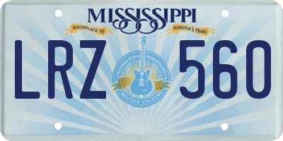 MS license plate LRZ560