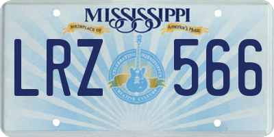 MS license plate LRZ566