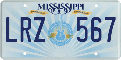MS license plate LRZ567