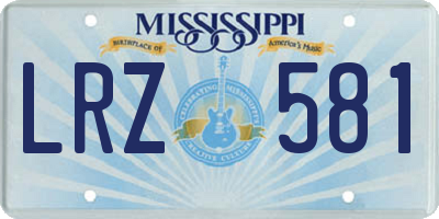MS license plate LRZ581
