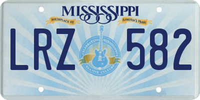 MS license plate LRZ582
