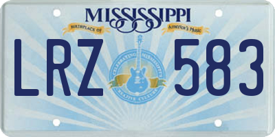 MS license plate LRZ583