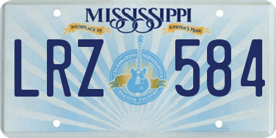 MS license plate LRZ584
