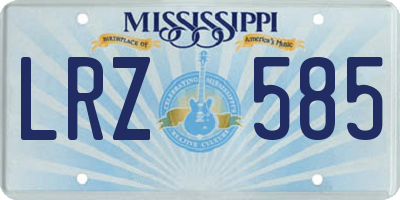 MS license plate LRZ585
