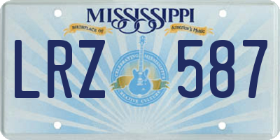 MS license plate LRZ587