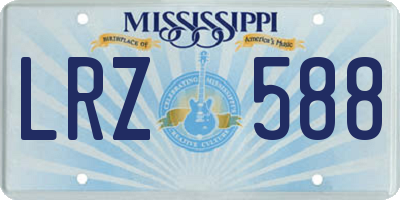 MS license plate LRZ588