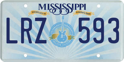 MS license plate LRZ593