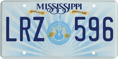 MS license plate LRZ596