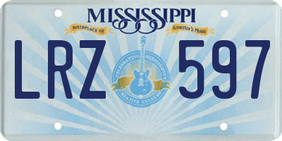 MS license plate LRZ597