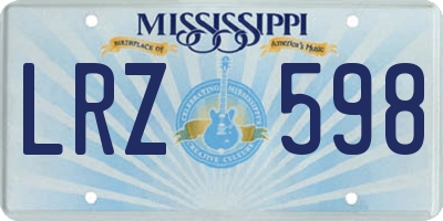 MS license plate LRZ598