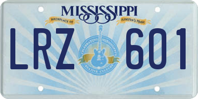 MS license plate LRZ601