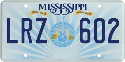 MS license plate LRZ602