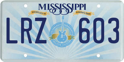 MS license plate LRZ603