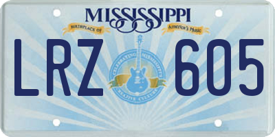 MS license plate LRZ605