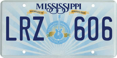 MS license plate LRZ606
