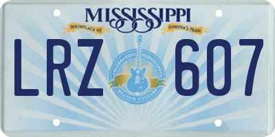 MS license plate LRZ607