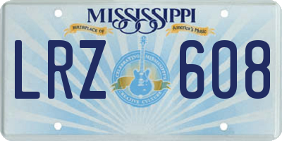 MS license plate LRZ608