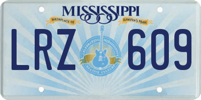 MS license plate LRZ609