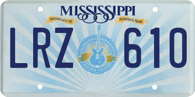 MS license plate LRZ610