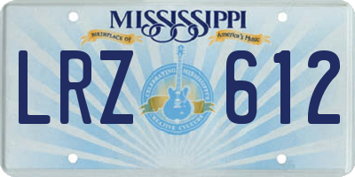MS license plate LRZ612