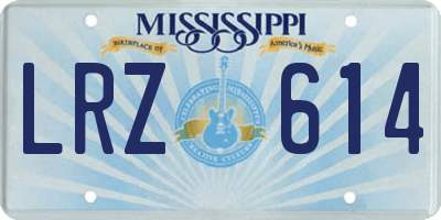 MS license plate LRZ614