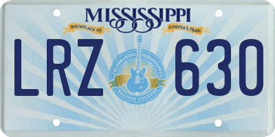 MS license plate LRZ630