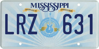 MS license plate LRZ631